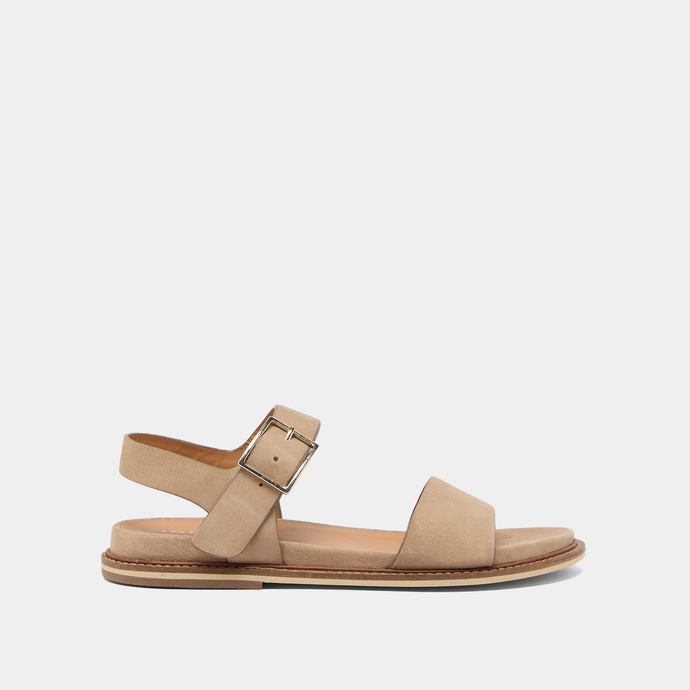 Jonak Strappy Sandals With Open Toe In Beige Velvet ACCO