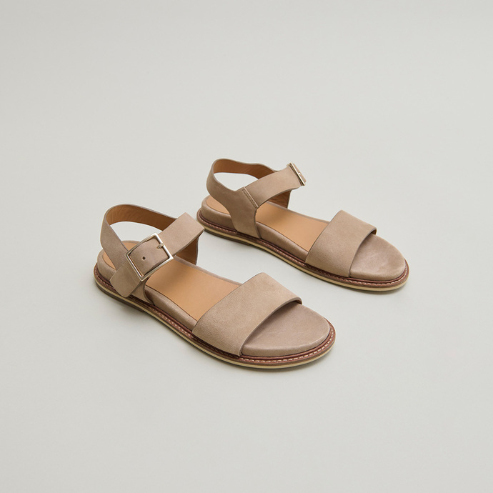 Jonak Strappy Sandals With Open Toe In Beige Velvet ACCO