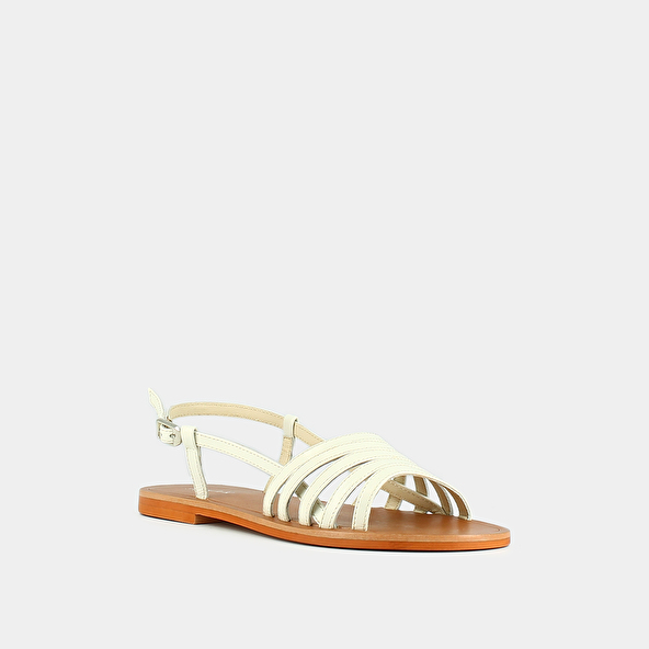 Jonak Strappy Sandals With Open Toe In Ecru Patent Leather WROOM