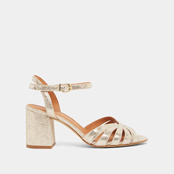 Jonak Strappy Sandals With Open Toe In Platinum Laminated Velvet DEBACQ
