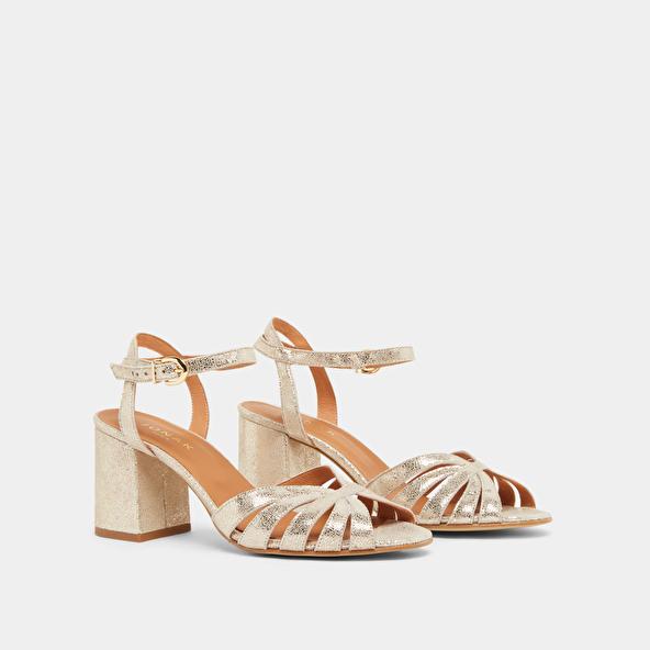 Jonak Strappy Sandals With Open Toe In Platinum Laminated Velvet DEBACQ