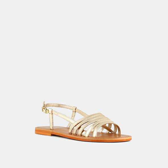 Jonak Strappy Sandals With Open Toe In Platinum Metallized Leather WROOM