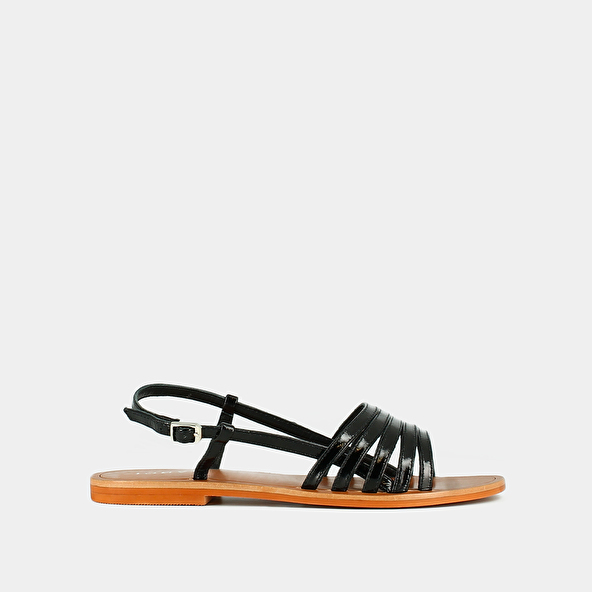 Jonak Strappy Sandals With Open Toes In Black Patent WROOM
