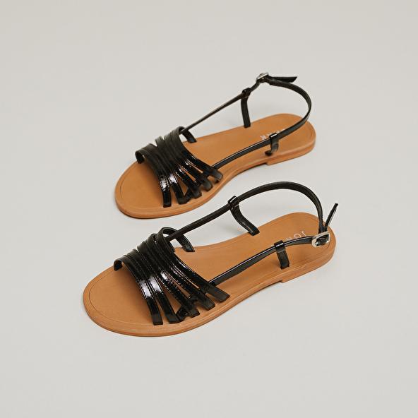 Jonak Strappy Sandals With Open Toes In Black Patent WROOM
