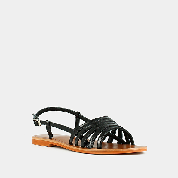 Jonak Strappy Sandals With Open Toes In Black Patent WROOM