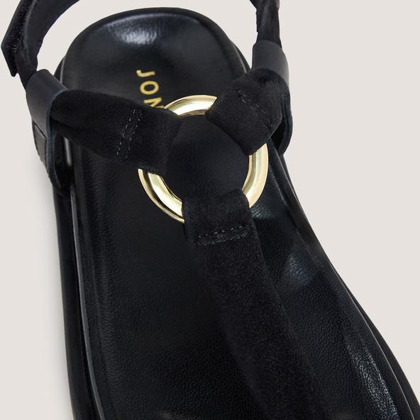 Jonak Strappy Sandals With Round Details In Black Velvet And Leather WILIANA