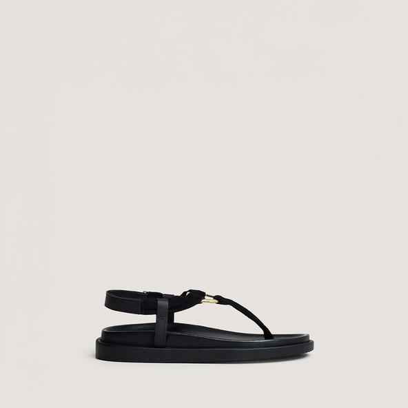jonak Strappy sandals with round details in black velvet and leather WILIANA