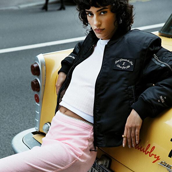 Jonak The Jonak Bomber - Jonak X Schott In Black Nylon THE