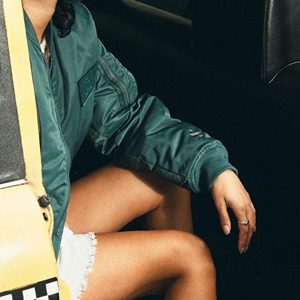 Jonak The Jonak Bomber - Jonak X Schott In Green Nylon THE