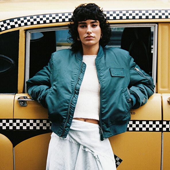 jonak The Jonak Bomber - Jonak x Schott in green nylon THE