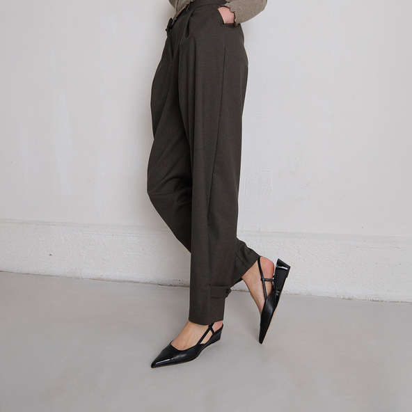 Jonak Wedge Pumps In Black Varnish And Black Leather DAKARA