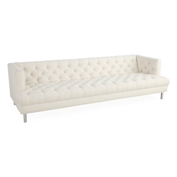 Jonathan Adler Baxter 100" Deep T-Arm Grand Sofa In Serpette Ivory