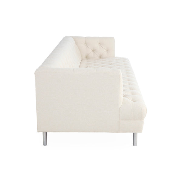 Jonathan Adler Baxter 100" Deep T-Arm Grand Sofa In Serpette Ivory
