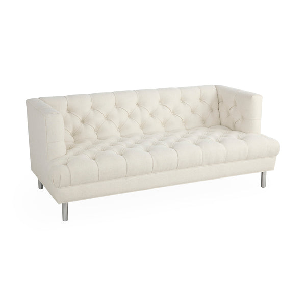 Jonathan Adler Baxter 66" T-Arm Loveseat In Serpette Ivory