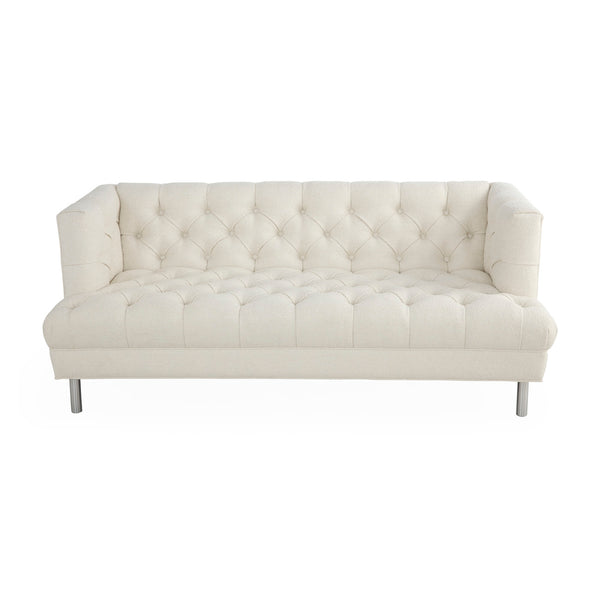 jonathan adler Baxter 66" T-Arm Loveseat in Serpette Ivory