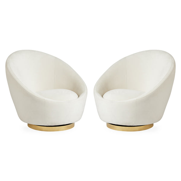 jonathan adler Bergamo Snow Ether Swivel Chair Bundle