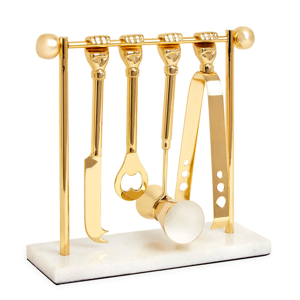 jonathan adler Barbell Barware Set