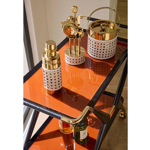Jonathan Adler Basketweave Barware Set