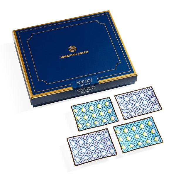 Jonathan Adler Basketweave Petite Tray Set