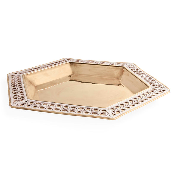 Jonathan Adler Basketweave Serving Tray