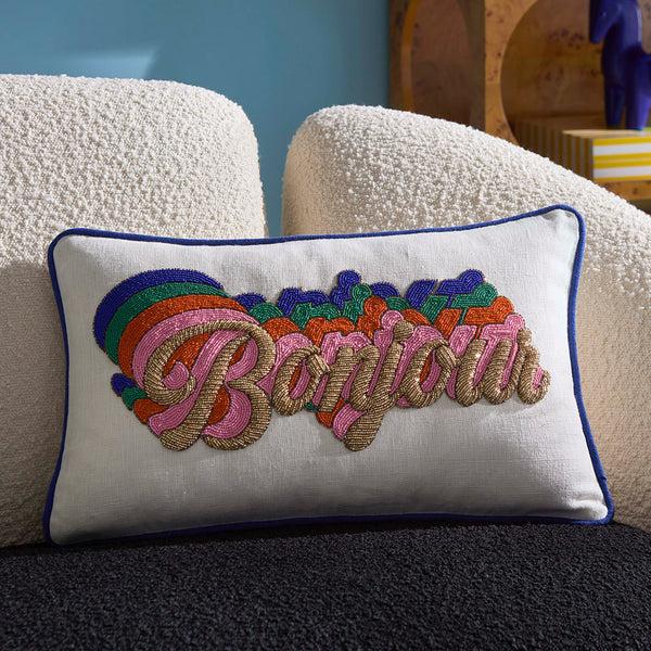 Jonathan Adler Bonjour Beaded Pillow