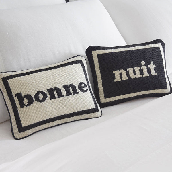 Jonathan Adler Bonne Nuit Needlepoint Pillow Set