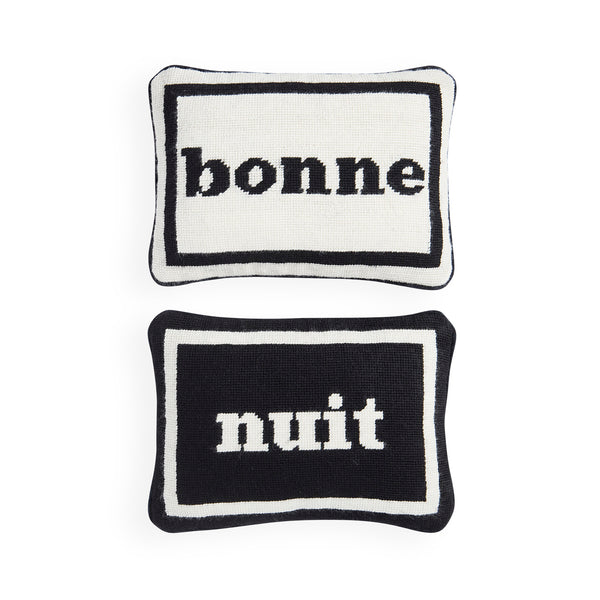 jonathan adler Bonne Nuit Needlepoint Pillow Set