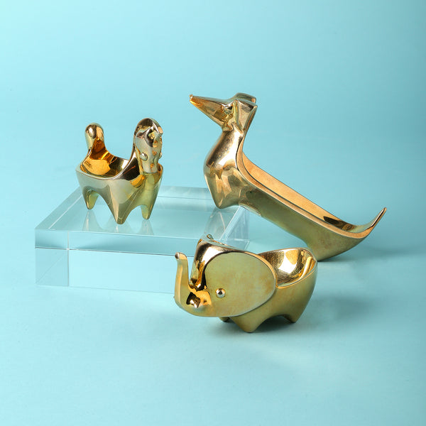 Jonathan Adler Brass Elephant Ring Bowl