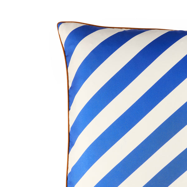 Jonathan Adler Cabana Blue/Ivory Silk Pillow