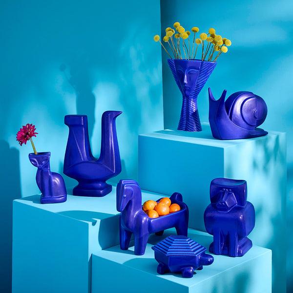 Jonathan Adler Cobalt Cat Vase