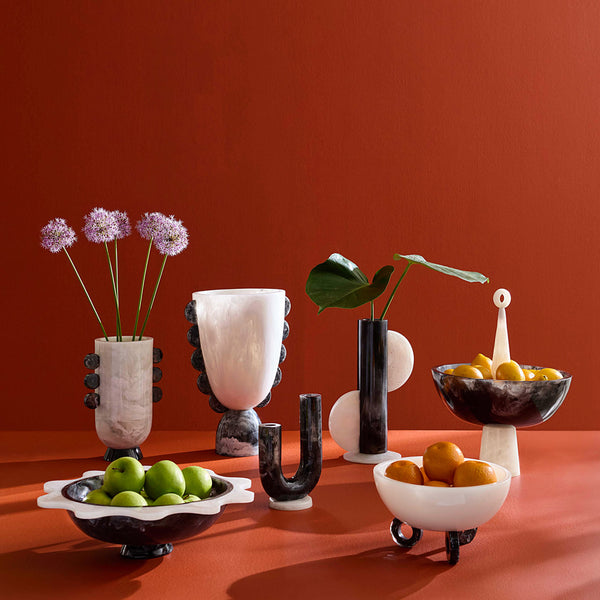Jonathan Adler Como Black & White Disc Urn