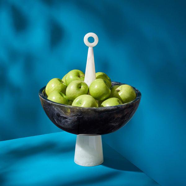 Jonathan Adler Como Black & White Finial Bowl