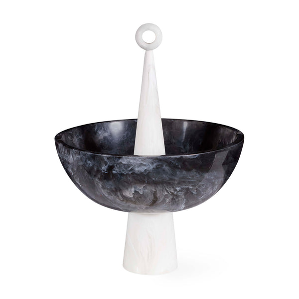 jonathan adler Como Black & White Finial Bowl