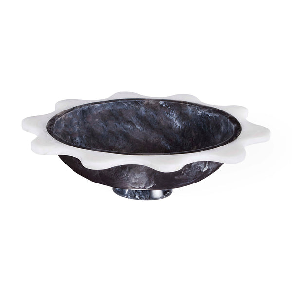 Jonathan Adler Como Black & White Ripple Bowl
