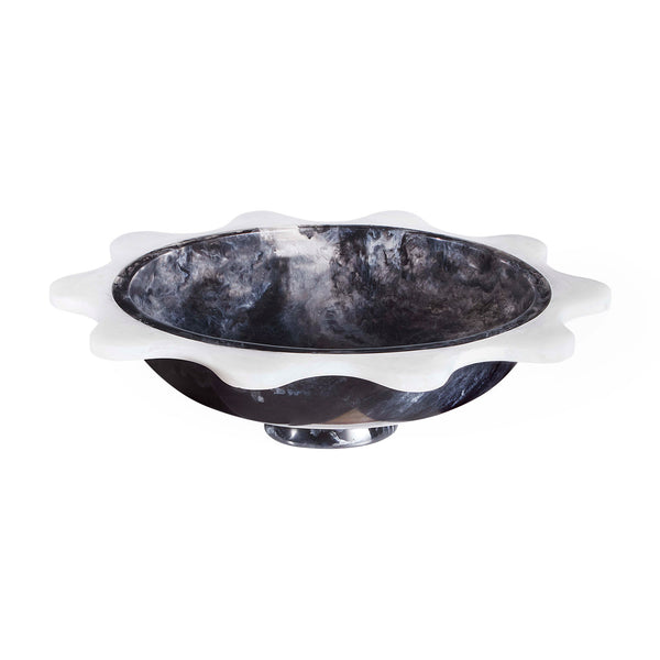 jonathan adler Como Black & White Ripple Bowl