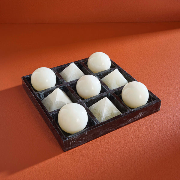Jonathan Adler Como Black & White Tic-Tac-Toe Set