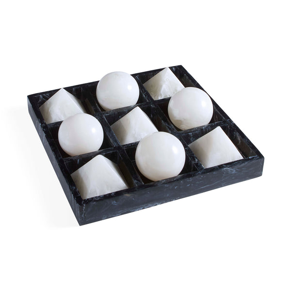 jonathan adler Como Black & White Tic-Tac-Toe Set