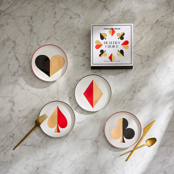 Jonathan Adler Dealer's Choice Canapé Plate Set