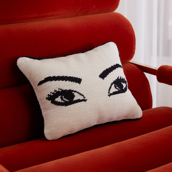 Jonathan Adler Eyes Needlepoint Throw Pillow