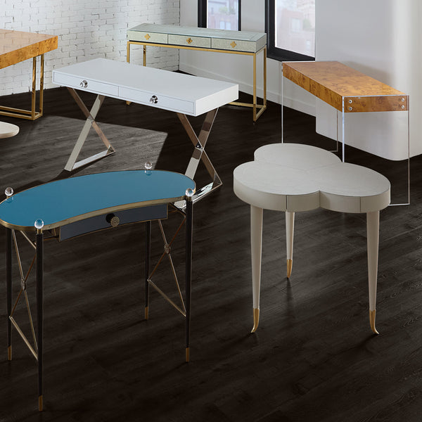 Jonathan Adler Flow Leather Trefoil Table