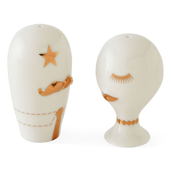 Jonathan Adler Gilded Mr. & Mrs. Muse Salt & Pepper Set