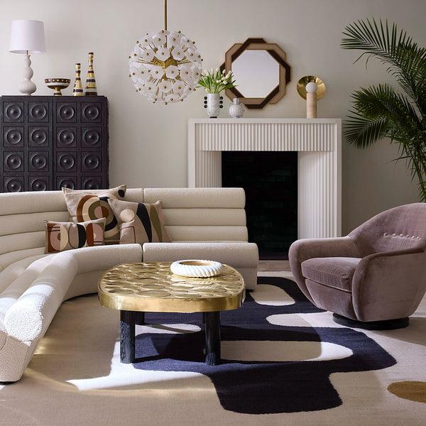 Jonathan Adler Halo Travertine Table Lamp