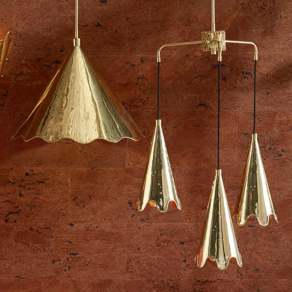 Jonathan Adler Large Brass Ripple Pendant