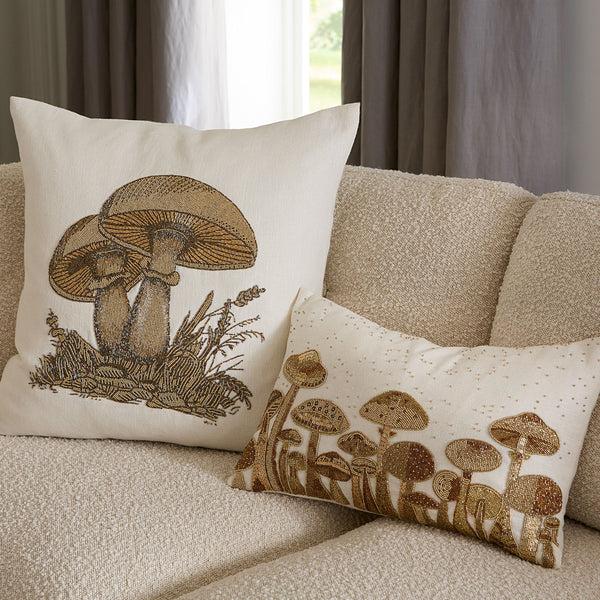 Jonathan Adler Large Mushrooms Beaded Pillow