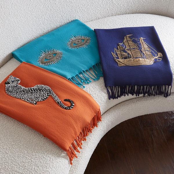 Jonathan Adler Leopard Embellished Throw