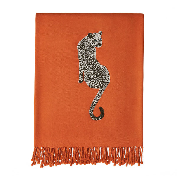 jonathan adler Leopard Embellished Throw