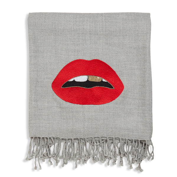 jonathan adler Lips Embellished Throw
