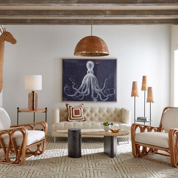 Jonathan Adler Oeuf Travertine Cocktail Table