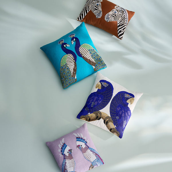 Jonathan Adler Parrots Beaded Pillow
