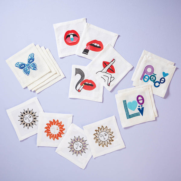 Jonathan Adler Peace & Love Cocktail Napkins